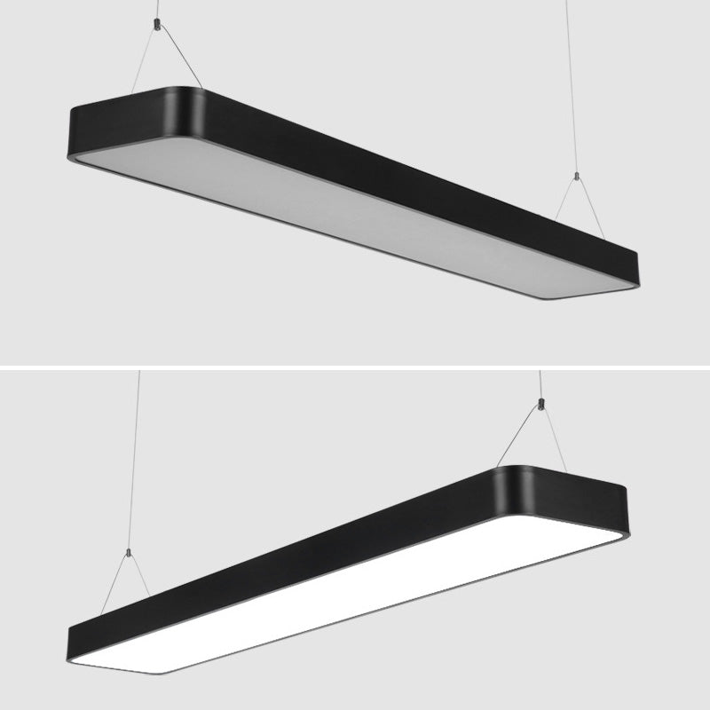 Contemporary Simple Style Hanging Lamp Rectangle Shaped LED Pendant Lights for Office