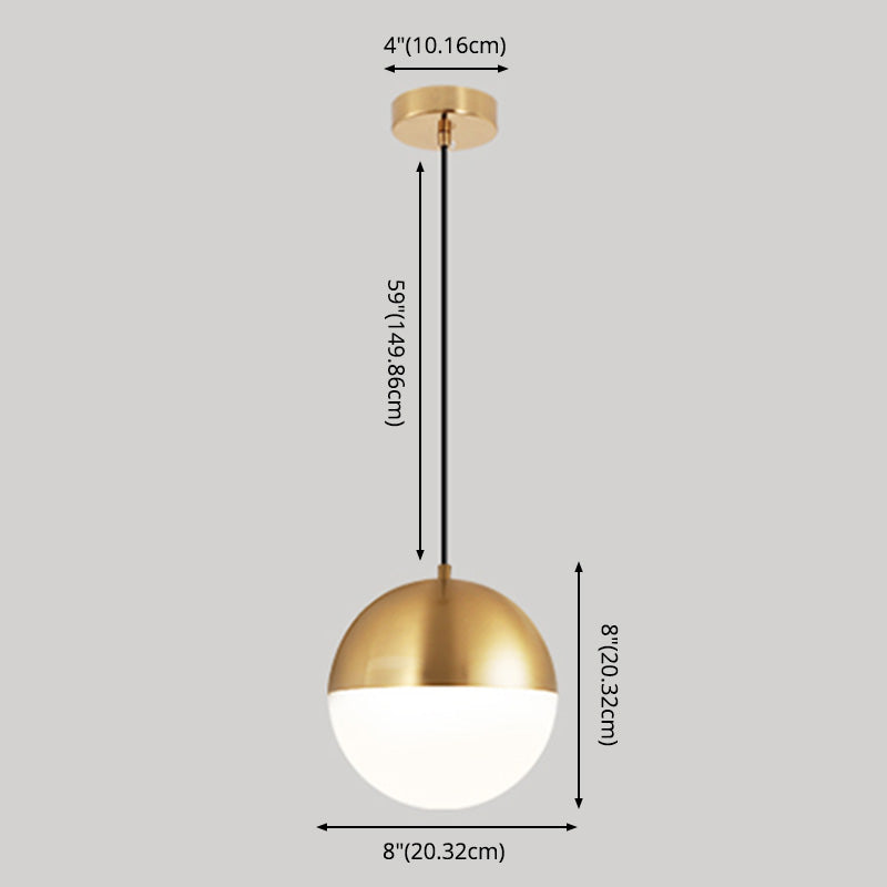 Global Metal Hanging Ceiling Light Minimalist Style Coppery Pendant Ceiling Light