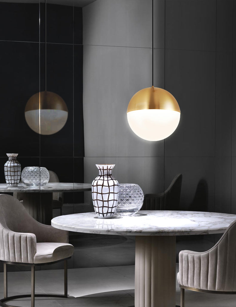 Global Metal Hanging Ceiling Light Minimalist Style Coppery Pendant Ceiling Light