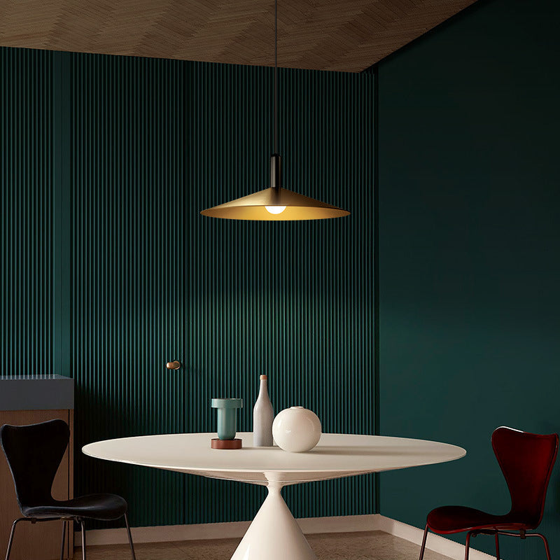 Flared Dinning Room Hanging Ceiling Light Metal Nordic Down Lighting Pendant in Coppery