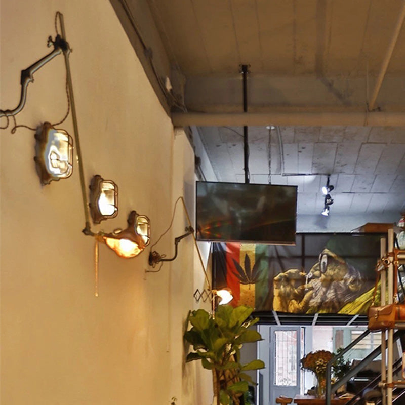 Schattiertes Restaurant Wandleuchte leichte Vintage Style Glass Metallic Wandbeleuchtung