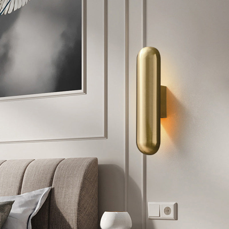 Capsula wall light sconce in stile contemporaneo a led lampada montata a parete in metallo