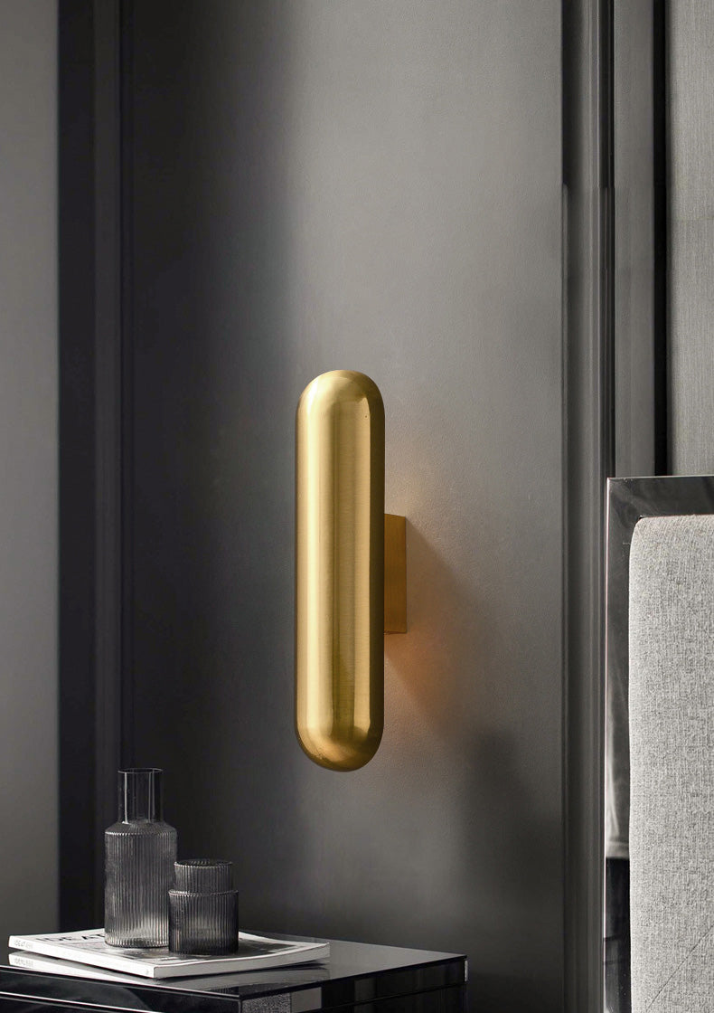 Capsula wall light sconce in stile contemporaneo a led lampada montata a parete in metallo