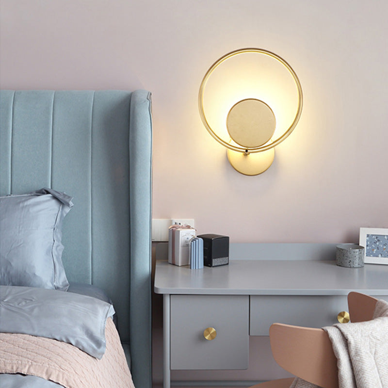 Circle Wall Mounted Lamp Postmodern Simplicity Metal Wall Mount Lamp for Living Room