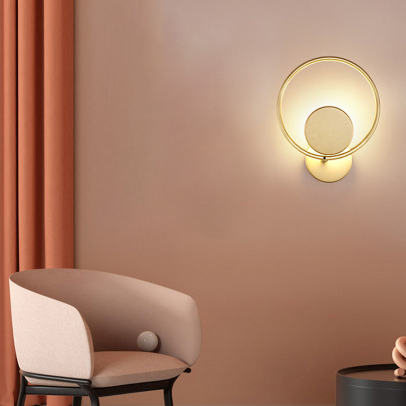 Circle Wall Mounted Lamp Postmodern Simplicity Metal Wall Mount Lamp for Living Room