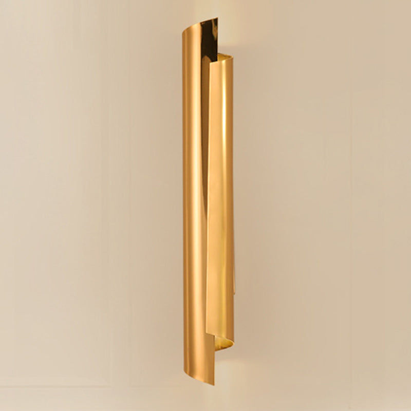 Lámpara de pared curva de pared Simplicidad posmoderna Lámpara de montaje de pared de acero inoxidable para sala de estar