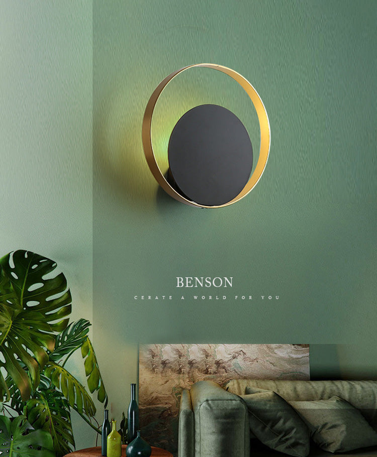 Circle Wall Mounted Lamp Postmodern Simplicity Metal Wall Mount Lamp for Living Room
