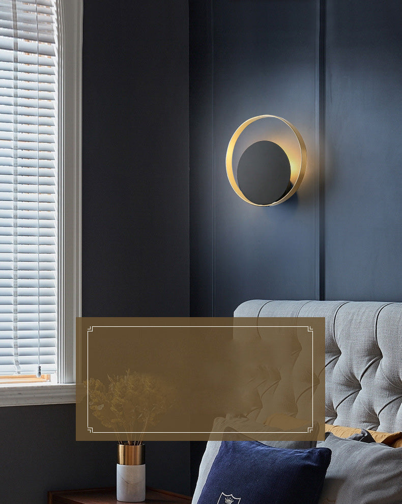 Circle Wall Mounted Lamp Postmodern Simplicity Metal Wall Mount Lamp for Living Room