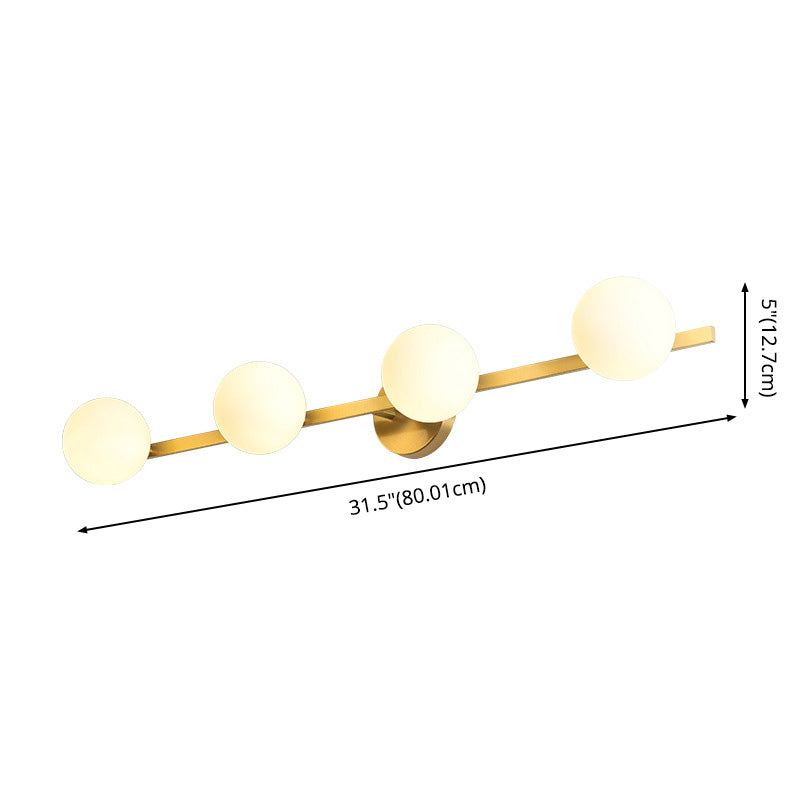Postmodern Globe Vanity Sconce Lights Milk Glass Wall Monte Funture per bagno