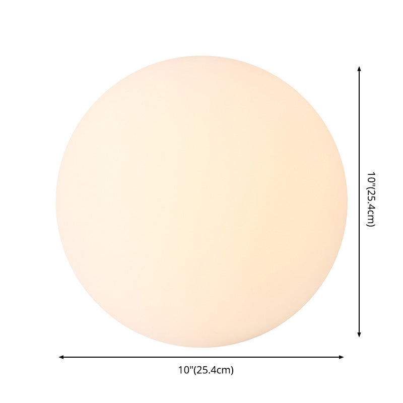 1-Kopf-Wohnzimmertischlampe nordisches Nachttischlicht mit kugelförmiger weißer Glasschatten