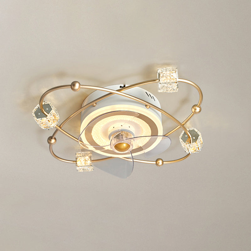 Nordic Round Flush Mount Lüfter Leuchtung Acryl Schlafzimmer LED SEMI Flush Leuchte