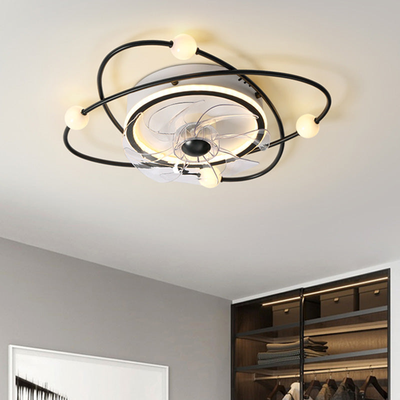 Nordic Round Flush Mount Lüfter Leuchtung Acryl Schlafzimmer LED SEMI Flush Leuchte