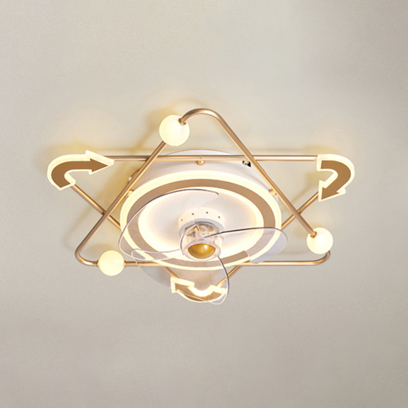 Nordic Round Flush Mount Lüfter Leuchtung Acryl Schlafzimmer LED SEMI Flush Leuchte