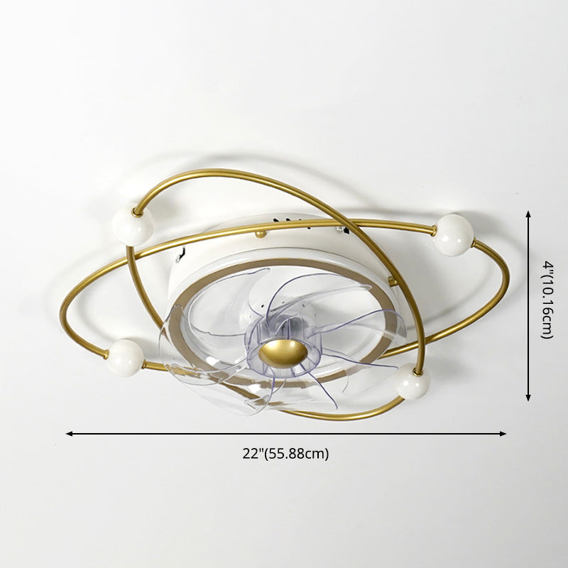 Nordic Round Flush Mount Lüfter Leuchtung Acryl Schlafzimmer LED SEMI Flush Leuchte