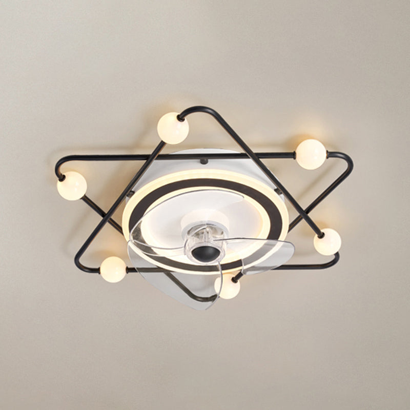 Nordic Round Flush Mount Lüfter Leuchtung Acryl Schlafzimmer LED SEMI Flush Leuchte