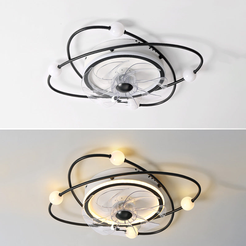 Nordic Round Flush Mount Lüfter Leuchtung Acryl Schlafzimmer LED SEMI Flush Leuchte