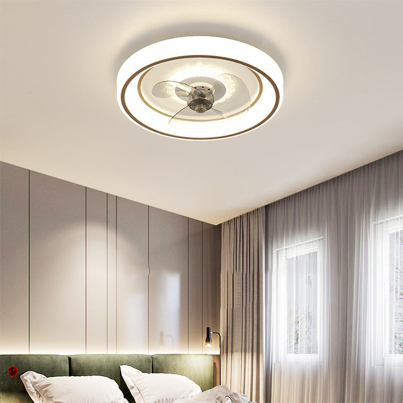 Runde Schlafzimmer Lüfterbeleuchtung Acrylminimalist LED Semi Flush Mount Lampe in Weiß