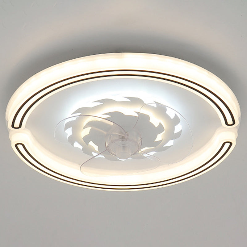 Runde Schlafzimmer Lüfterbeleuchtung Acrylminimalist LED Semi Flush Mount Lampe in Weiß