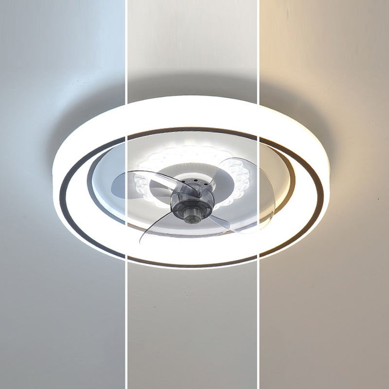 Runde Schlafzimmer Lüfterbeleuchtung Acrylminimalist LED Semi Flush Mount Lampe in Weiß