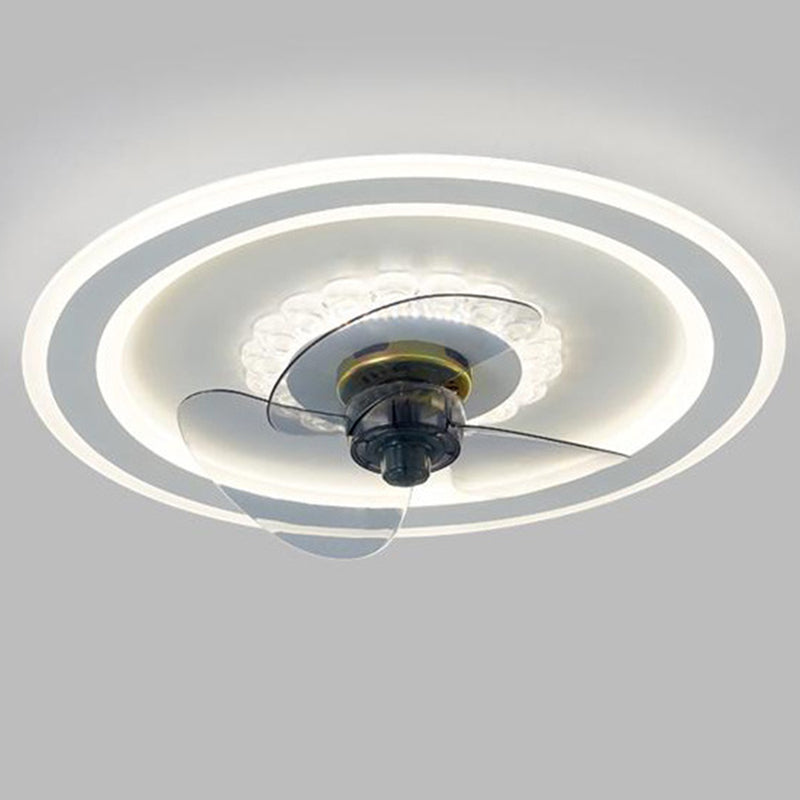 Runde Schlafzimmer Lüfterbeleuchtung Acrylminimalist LED Semi Flush Mount Lampe in Weiß