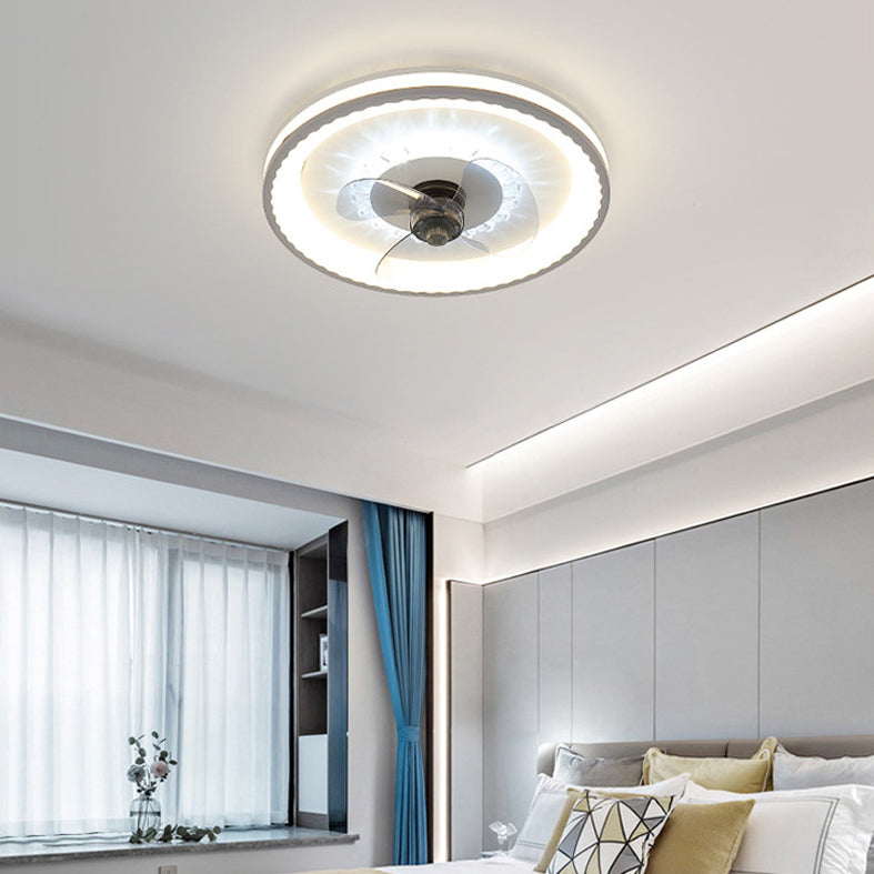 Runde Schlafzimmer Lüfterbeleuchtung Acrylminimalist LED Semi Flush Mount Lampe in Weiß
