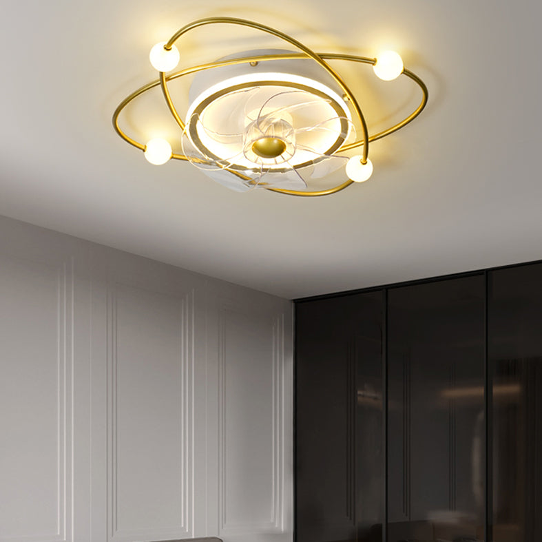 Nordic Round Flush Mount Lüfter Leuchtung Acryl Schlafzimmer LED SEMI Flush Leuchte