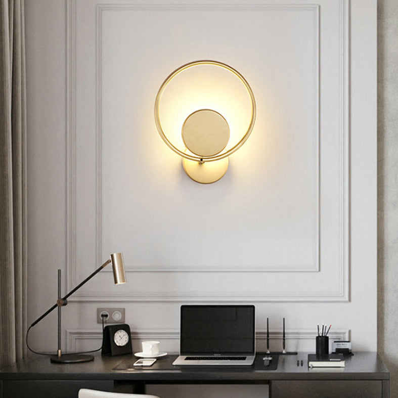 Circle Wall Mounted Lamp Postmodern Simplicity Metal Wall Mount Lamp for Living Room