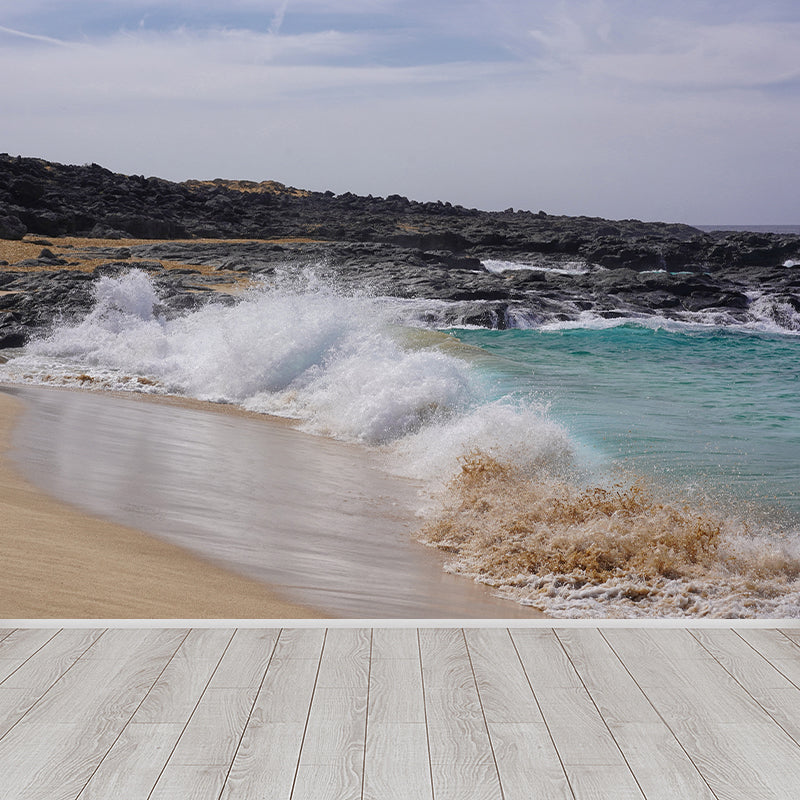 Minimalism Style Sandy Beach Mural Wallpaper for Living Room, Stain Resistant