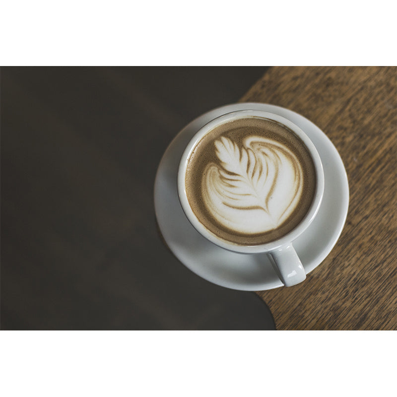 Cappuccino Coffee Mural Wallpaper for Commercial Coffee Shop, Stain Resistant