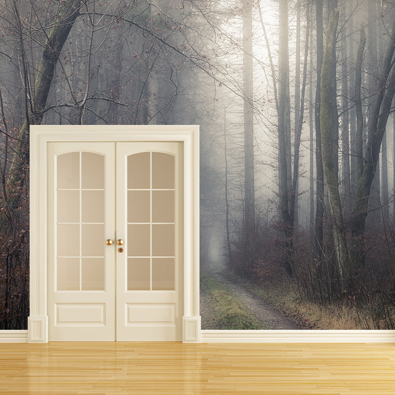 Forest Scenery Wall Mural Modern Home Decor for Sitting Room, Water Resistant