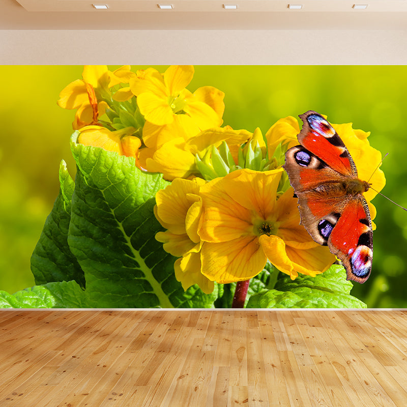 Flower Photo Stain Resistant Mural Decal Modern Wall Decor for Sleeping Room