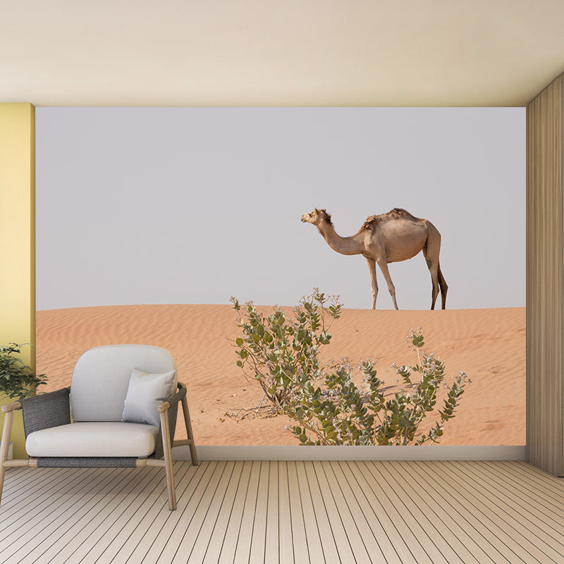 Desert Camel Wall Paper Moisture Resistant Living Room Wall Decor, Custom Size Available