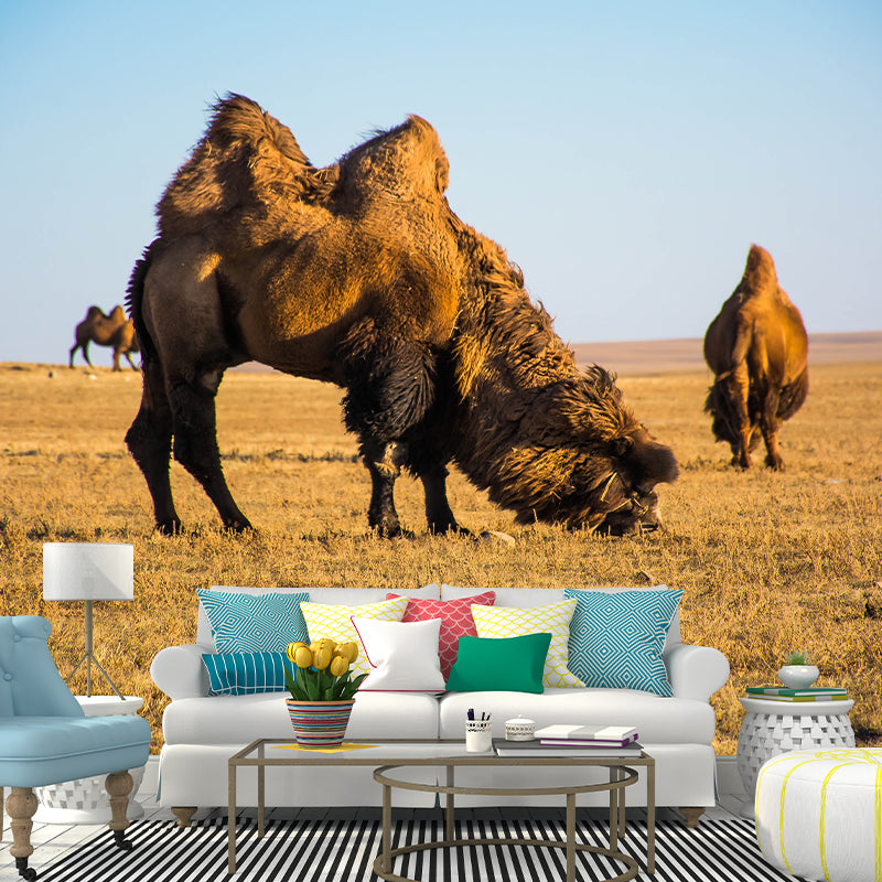 Camel and Desert Stain Resistant Mural Decal Modern Wall Decor for Gust Room