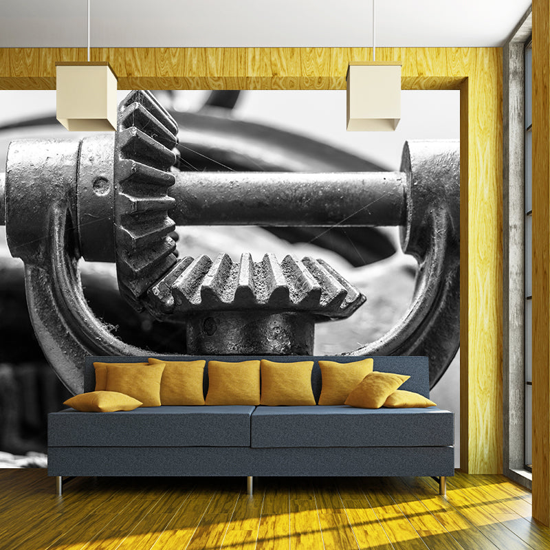 Rusty Metal Gear Industrial Style Wall Decor for Sitting Room, Made to Measure