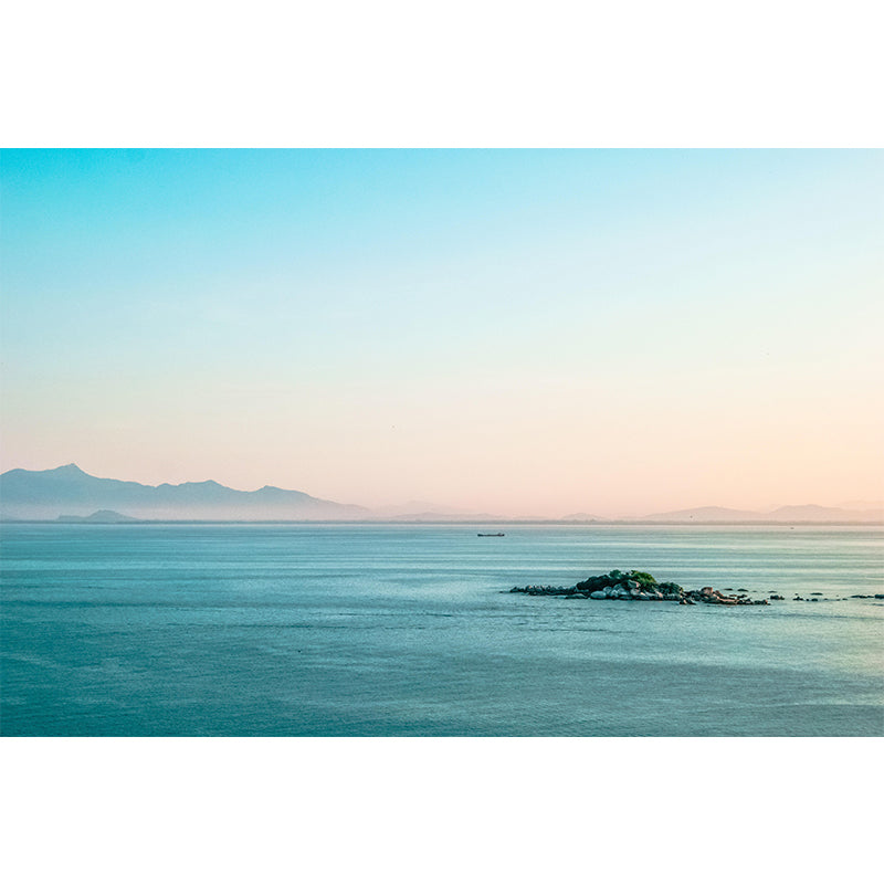 Blue Sea Wallpaper Mural Modern Eco-friendly Wall Covering for Sitting Room