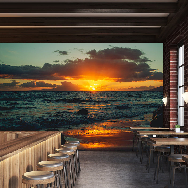 Contemporary Style Sea Wallpaper Mural Wall Covering Bathroom Floor Murals