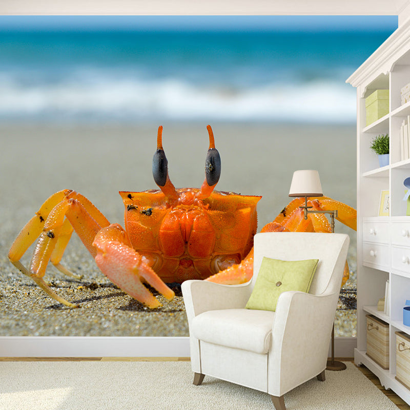 Photography Crab Mural Wallpaper Moisture Resistant Living Room Wall Decor
