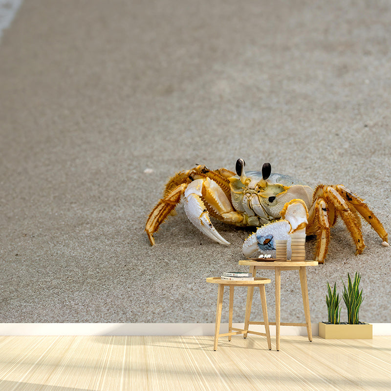 Photography Crab Mural Wallpaper Moisture Resistant Living Room Wall Decor