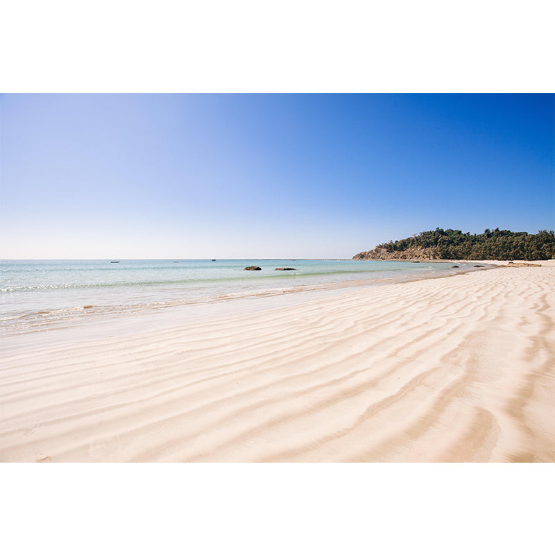 Sandy Beach Coast Wallpaper Mural Contemporary Wall Covering for Bathroom