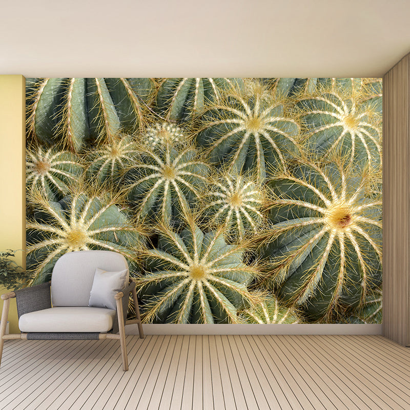 Customized Modern Plants Mural Wallpaper with Cactus Pattern Mildew Resistant