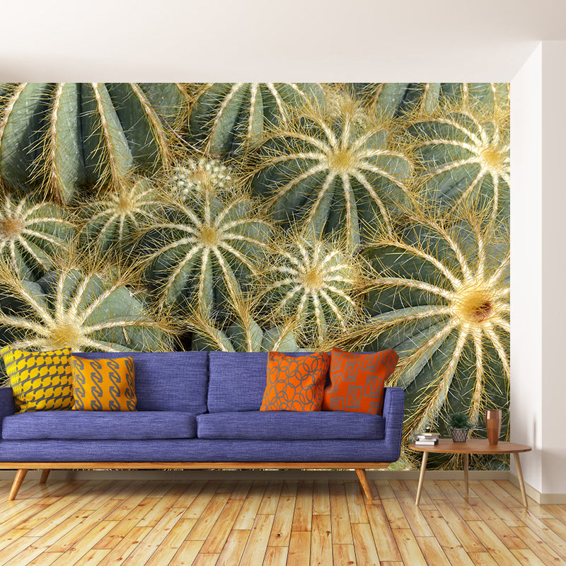 Customized Modern Plants Mural Wallpaper with Cactus Pattern Mildew Resistant