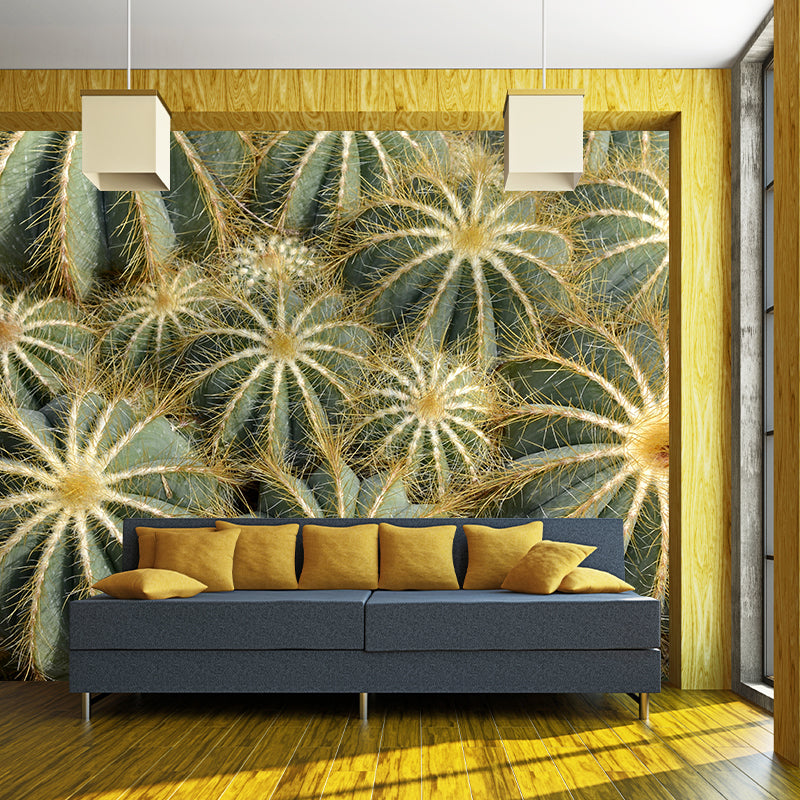 Customized Modern Plants Mural Wallpaper with Cactus Pattern Mildew Resistant