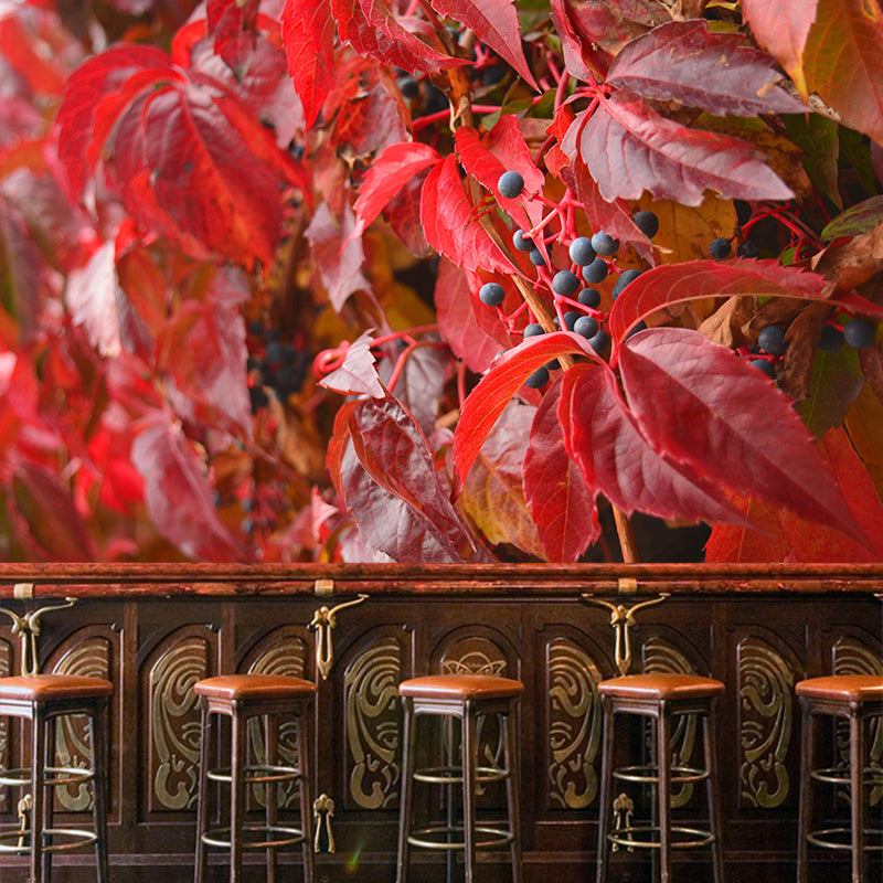 Customized Virginia-Creeper Plant Mural Wallpaper Mildew Resistant Wall Decor