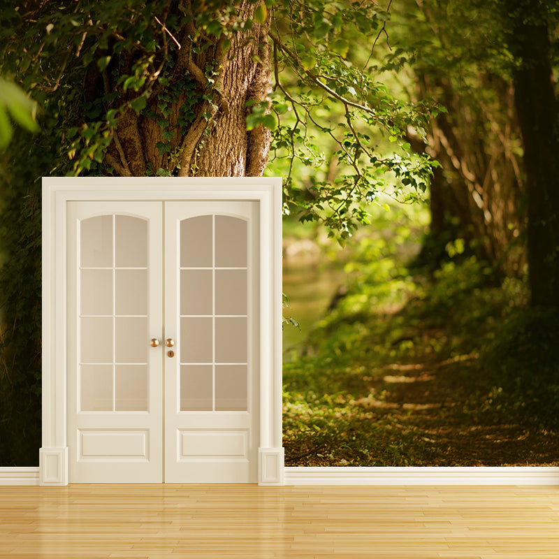 Spring Forest Scenery Wall Mural Contemporary Home Decor for Sitting Room