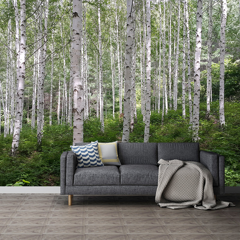 Photographic Spring Forest Mural Mildew Resistant Wall Decor for House Interior