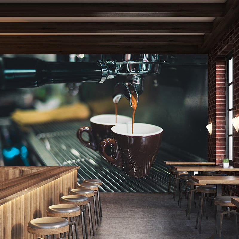 Fragrant Coffee Mural Wallpaper Environment Friendly Decorative Restaurant