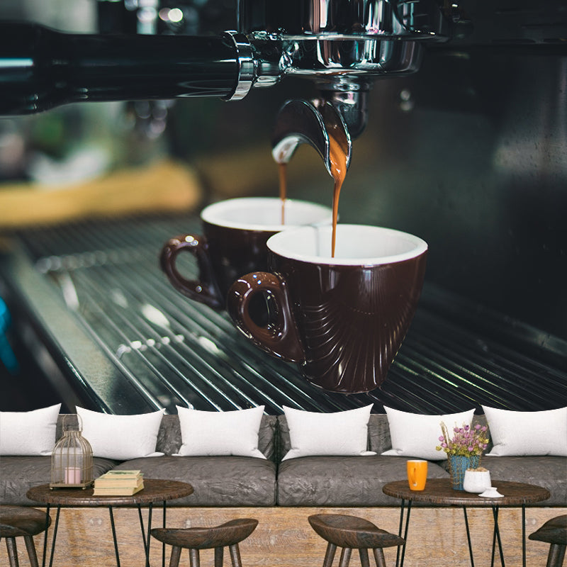 Fragrant Coffee Mural Wallpaper Environment Friendly Decorative Restaurant