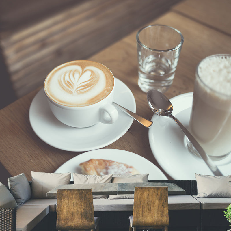 Fragrant Coffee Mural Wallpaper Environment Friendly Decorative Restaurant