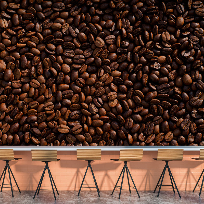 Business Fragrant Coffee Beans Mural Decal Stain Resistant Coffee Shop Wall Covering