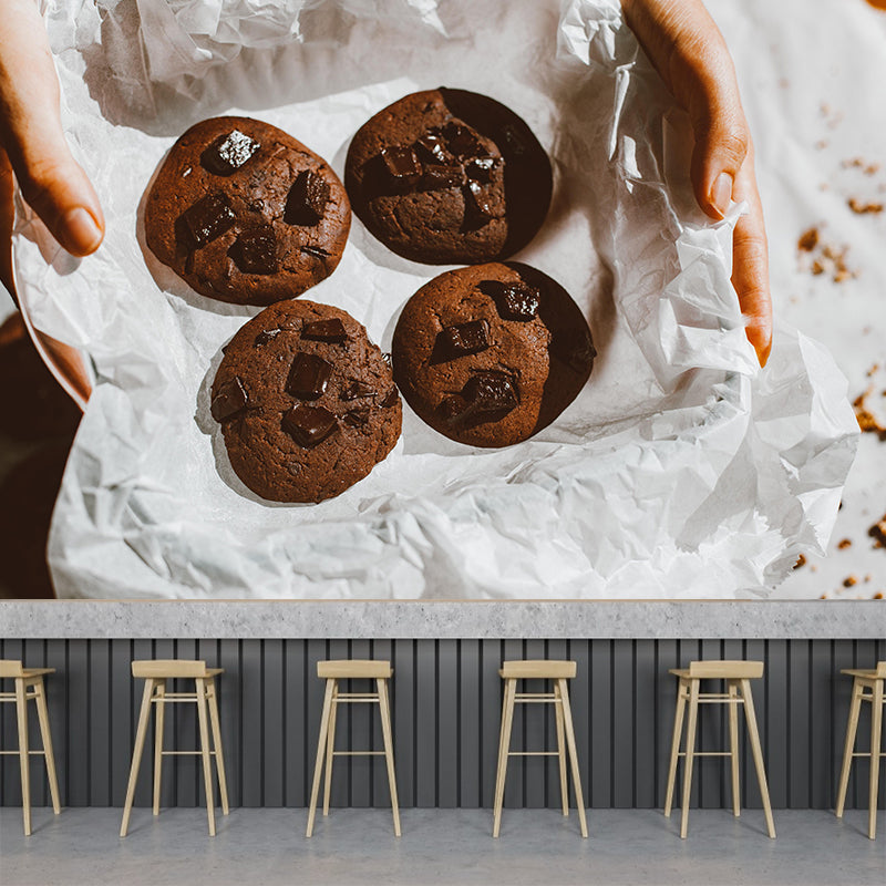 Customized Sweet Cookies Mural Wallpaper Commercial Use Decorative Restaurant